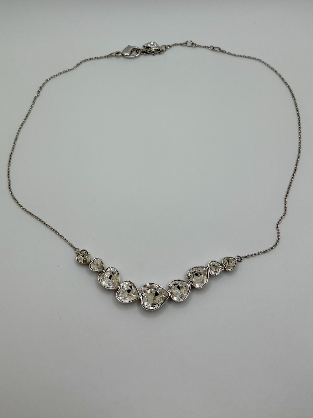 Swarovski Nouba Clear Crystal Hearts Necklace Clear Rhodium-PVD